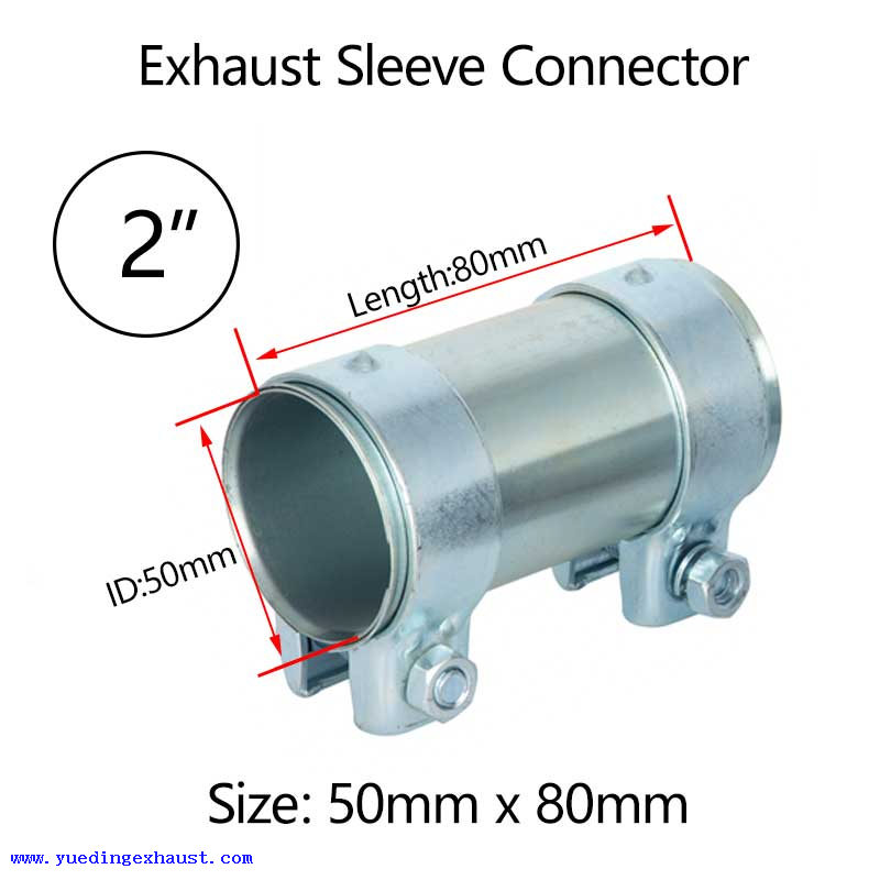 2' 50mm x 80mm Conector do Tubo de Exaustão Luva de Fixação