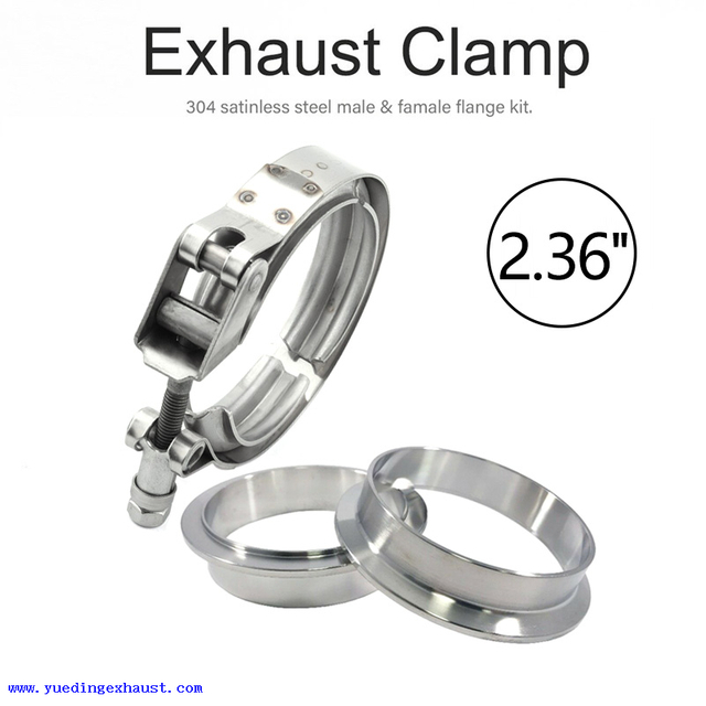 Braçadeira V-Band de liberação rápida de 60 mm tubo de escape aço inoxidável 304 macho fêmea