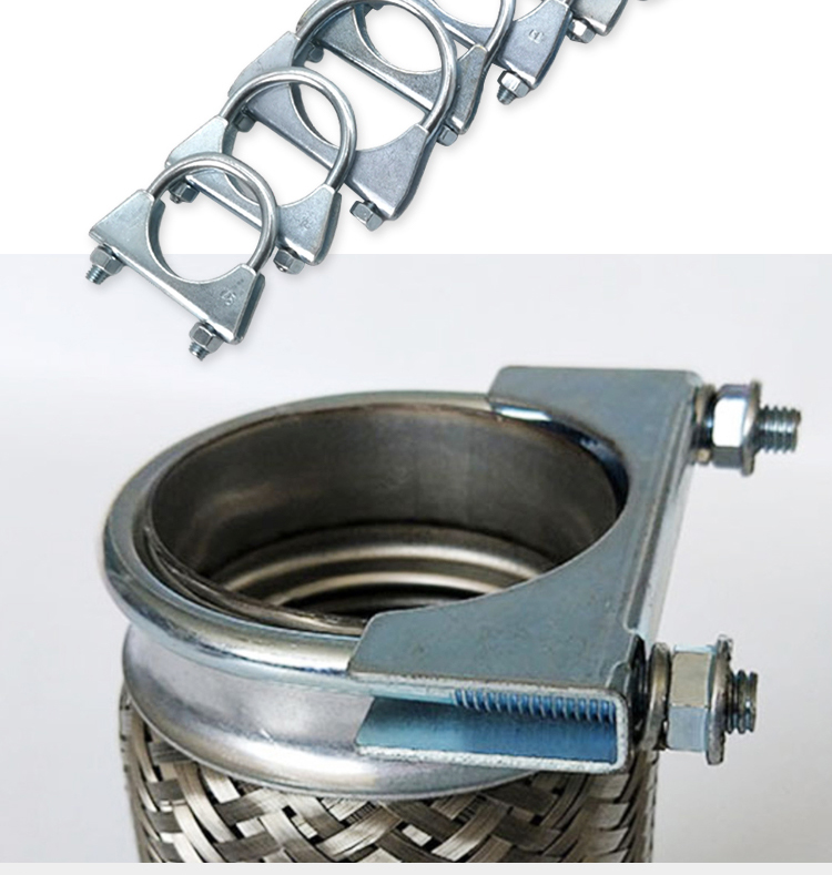 Bra&ccedil;adeiras U-Bolt para tubos flex&iacute;veis de exaust&atilde;o automotiva