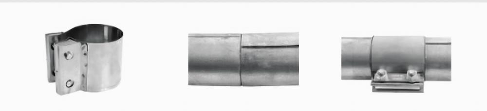 wide band exhaust clamp linking flex pipe to rigid tubing braçadeira de banda de junta de exaustão para conexão OD a OD