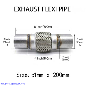 Tubo de fixação flexível de tubo de escape de 2 polegadas x 8 polegadas Reparação flexível de tubo flexível
