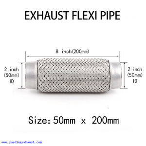 Solda de 51 mm x 200 mm no tubo flexível de escape Reparo flexível de tubo flexível