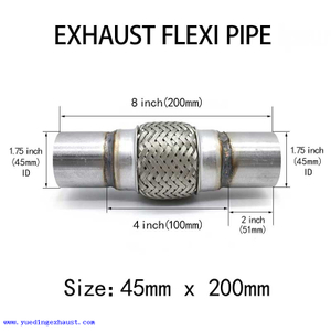 Reparo flexível do tubo flexível da junção flexível da tubulação de escape de 45mm x de 200mm