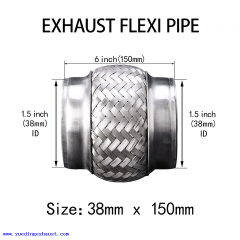 Solda de tubo flexível de 1,5 x 6 polegadas no escapamento Reparo de tubo flexível de junta flexível