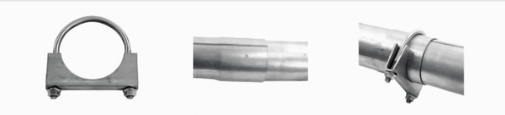 steel saddle clamp fixing exhaust leak on standard pipe braçadeira de sela tradicional de exaustão para conexão de tubo de ajuste deslizante