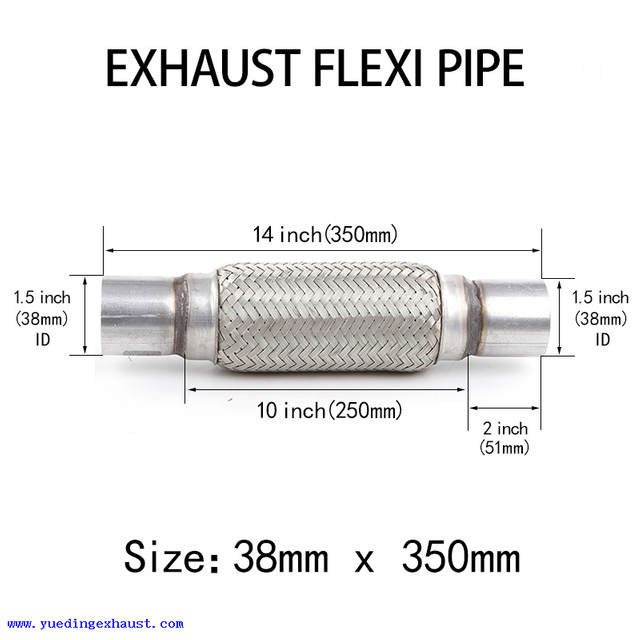 1,5' x 14' 38mm x 350mm Escape Flexi Tubo Reparo Junta flexível Aço macio