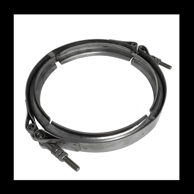 Grampo de banda em V em aço inoxidável de parafuso duplo para sistemas de escape