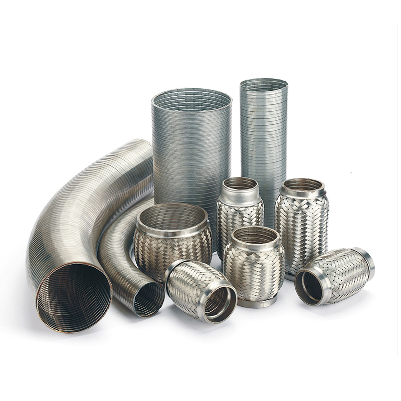 junta de expans&atilde;o de exaust&atilde;o de a&ccedil;o inoxid&aacute;vel e conjunto de tubo flex&iacute;vel tran&ccedil;ado