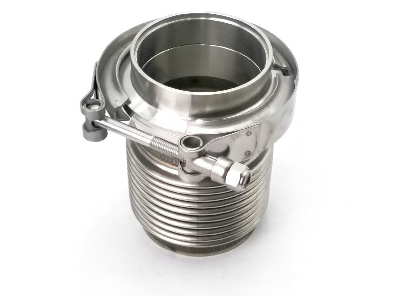 Folhetos de exaustão de turbina em aço inoxidável e grampo de banda em V