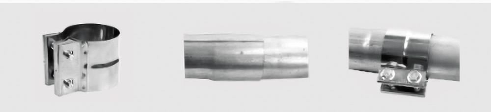 stainless lap joint clamp joining flex tube and standard pipe braçadeira de faixa de exaustão de junta sobreposta para conexão de tubo de ajuste deslizante