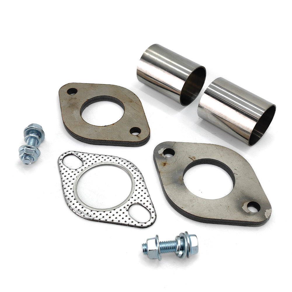 Stainless steel exhaust flange with high temperature gasket Conector de flange de escape fixo com parafuso para fácil remoção