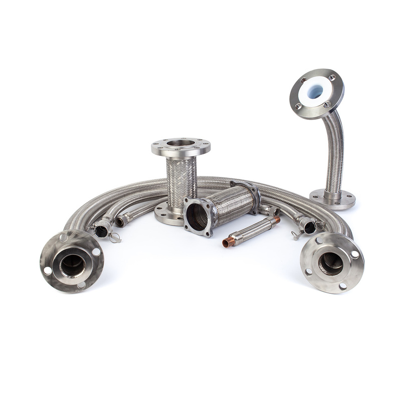 Conjunto de mangueira tecida de a&ccedil;o inoxid&aacute;vel comum com flanges (1)