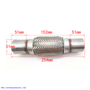 2 x 10in Flexível Tubo de exaustão do carro Aço inoxidável Junto de solda Auto Auto