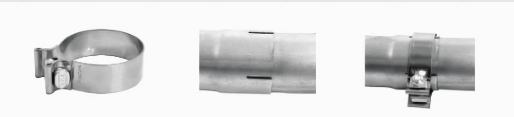 service friendly narrow band clamp for exhaust pipe seal braçadeira de exaustão de banda estreita para junta de encaixe deslizante em aço inoxidável